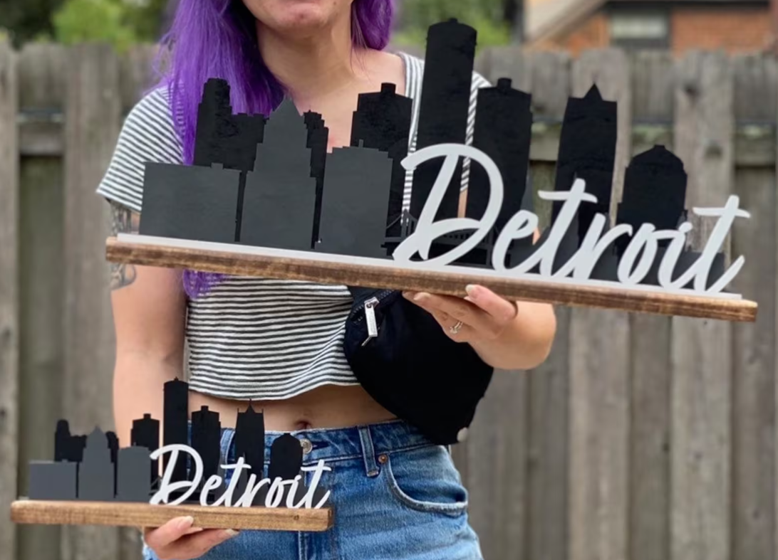 Detroit Skyline Mantle Piece