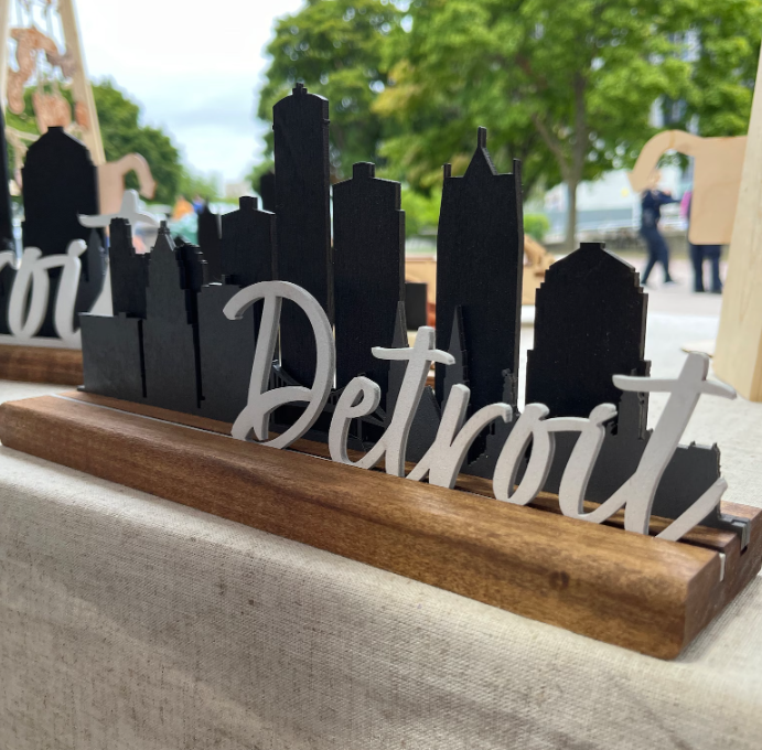 Detroit Skyline Mantle Piece