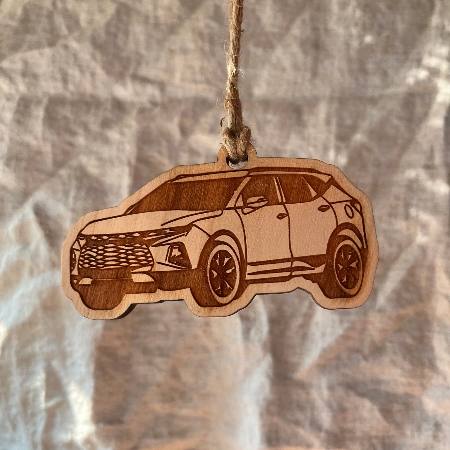 Personalized Chevy Blazer Inspired Ornament (walnut or cherry)