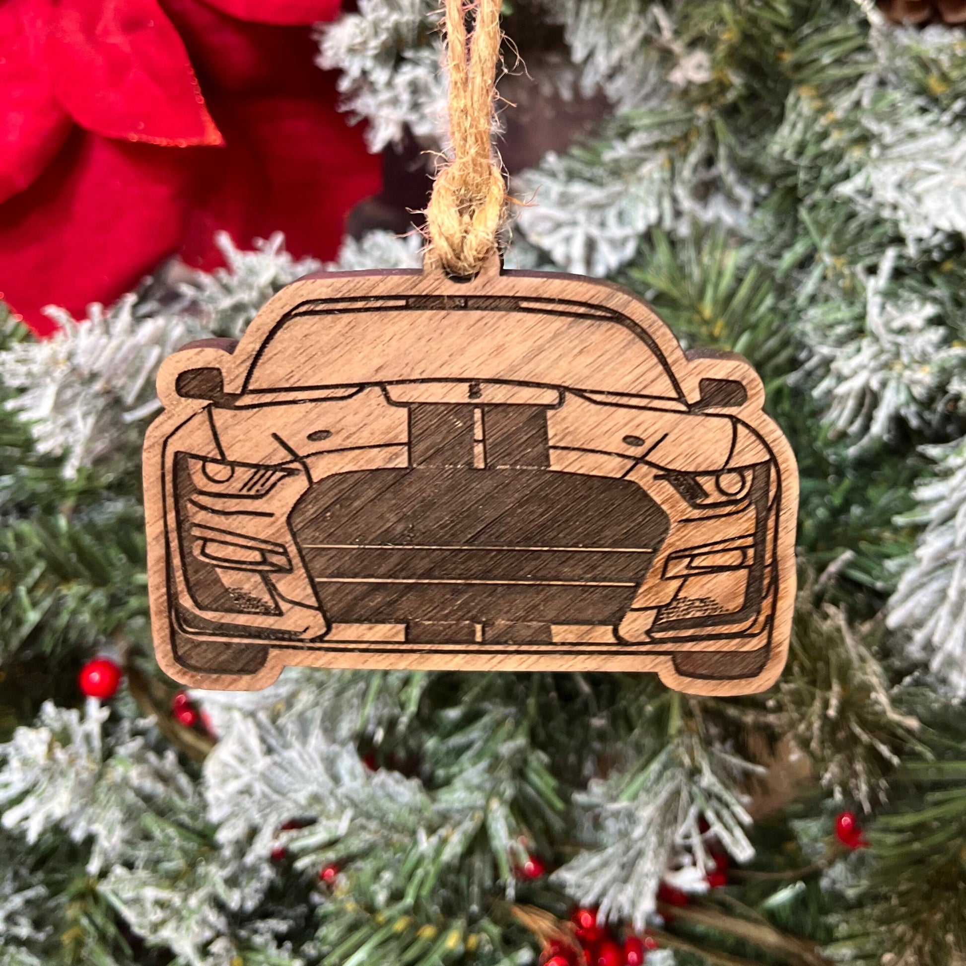 Personalized Ford Mustang Inspired Ornament (walnut or cherry)