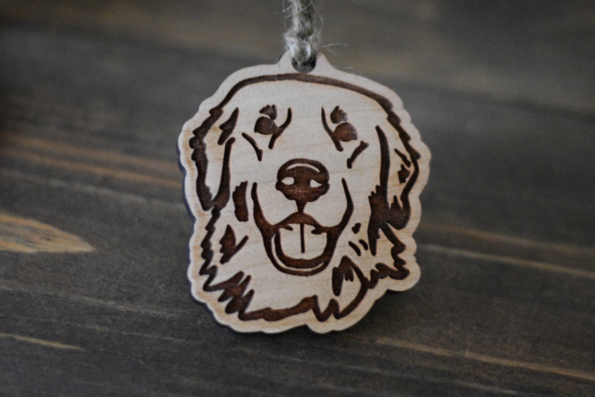 Personalized Golden Retriever Ornament (maple or cherry)