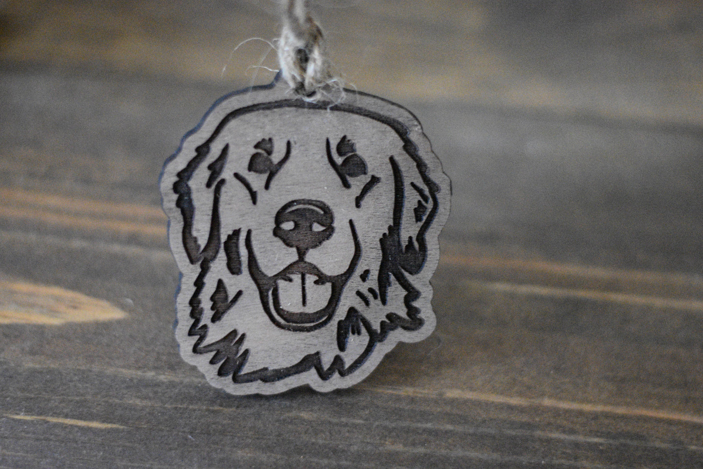 Personalized Golden Retriever Ornament (maple or cherry)