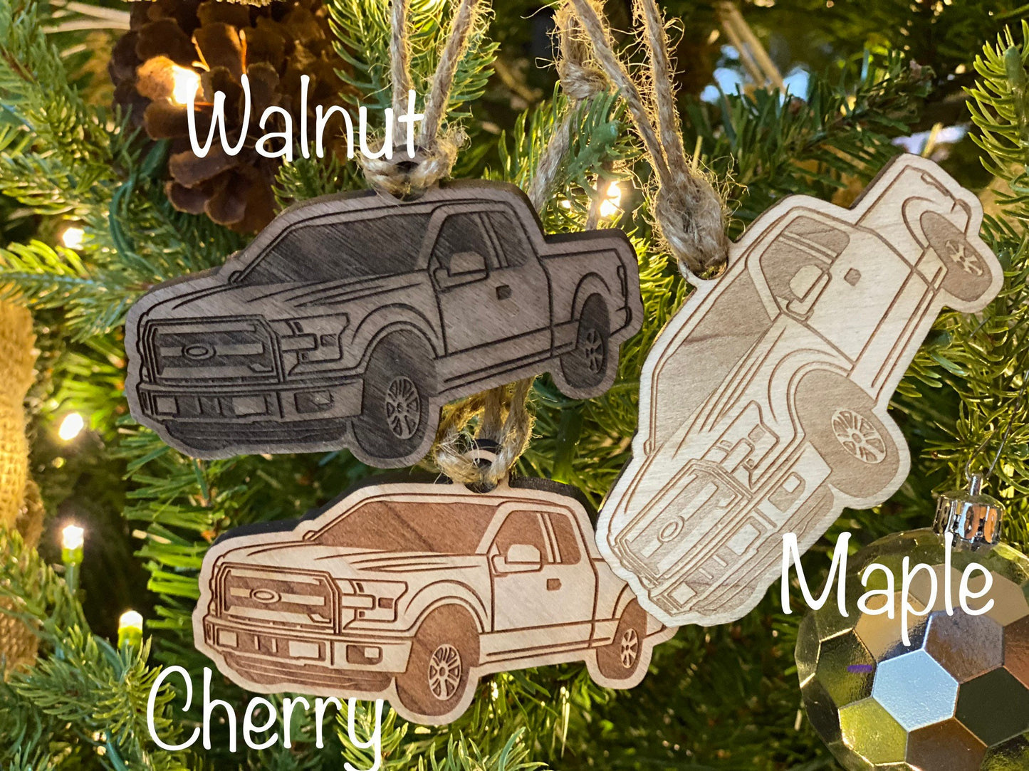 Personalized Ford F-150 Inspired Ornament (walnut, cherry, or maple)