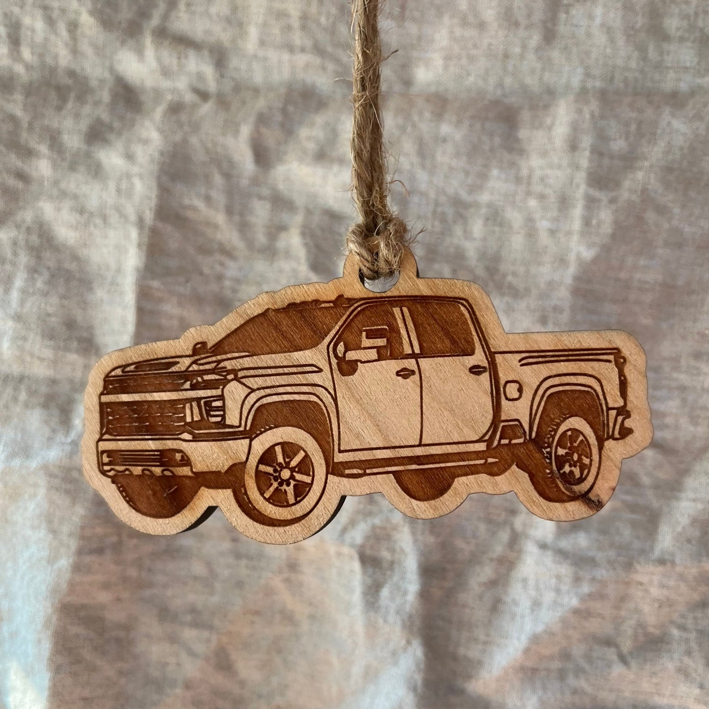 Personalized Chevy Silverado HD Inspired Ornament (walnut or cherry)