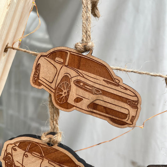 Personalized Dodge Charger Inspired Ornament (walnut or cherry)