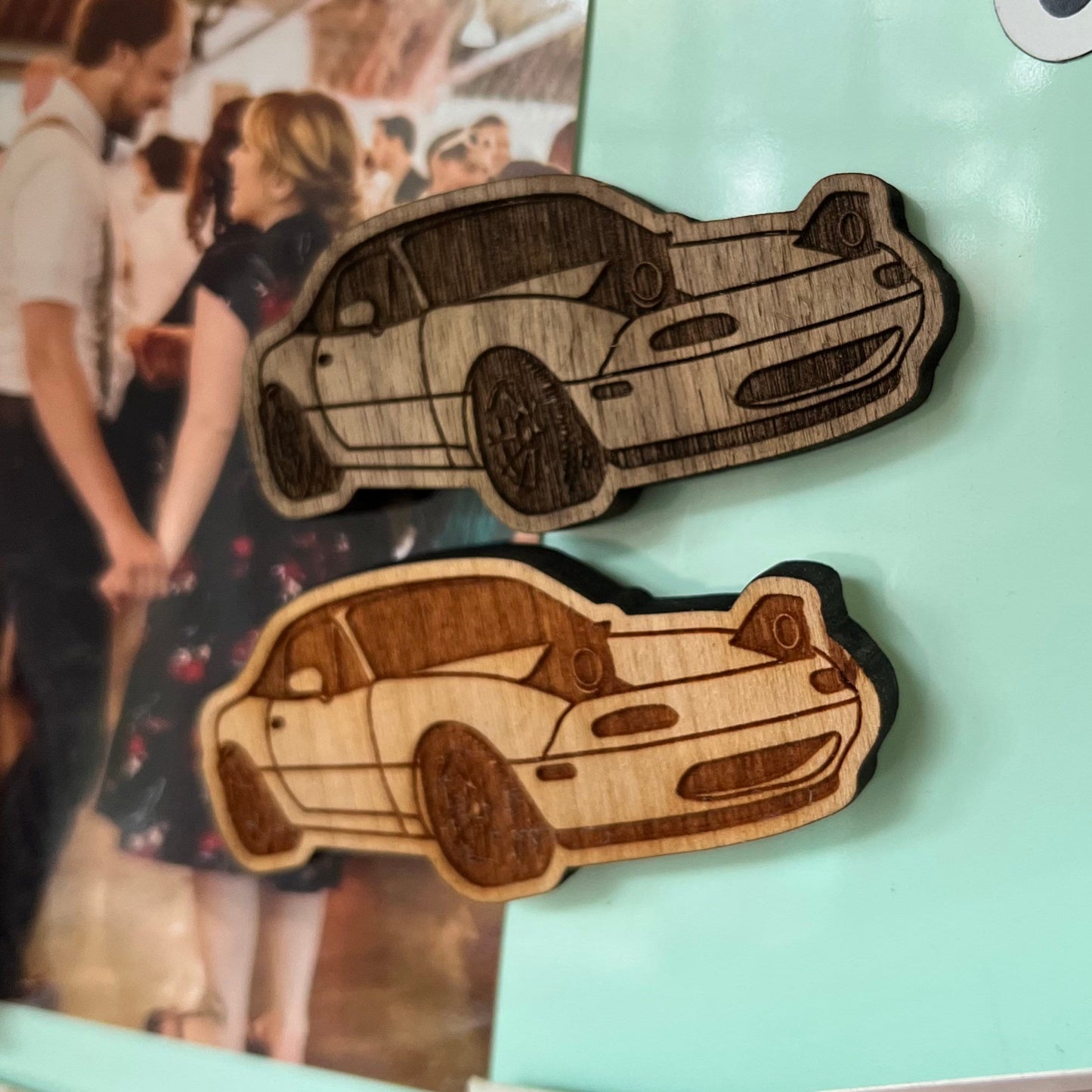 Mazda Miata Inspired Magnet (cherry or walnut)