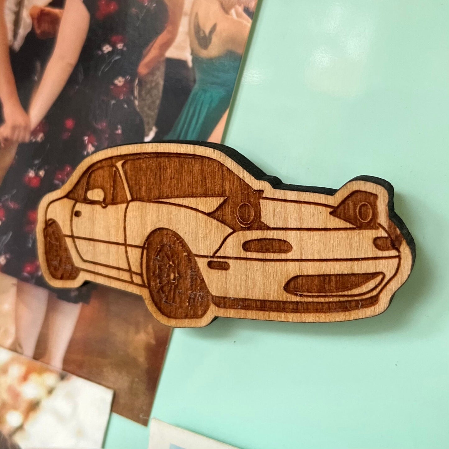 Mazda Miata Inspired Magnet (cherry or walnut)