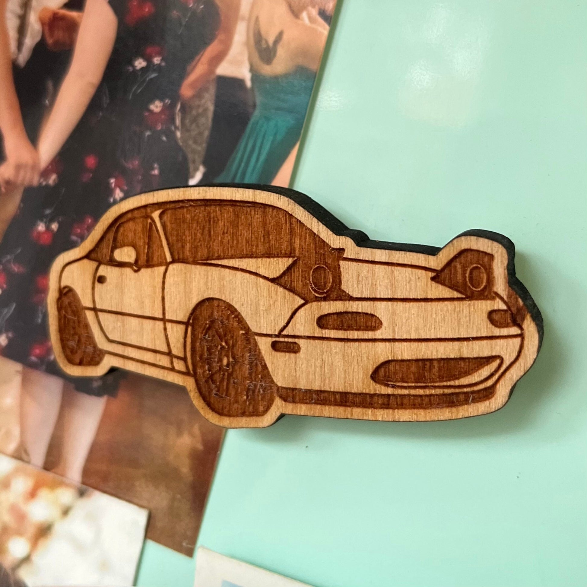 Mazda Miata Inspired Magnet (cherry or walnut)