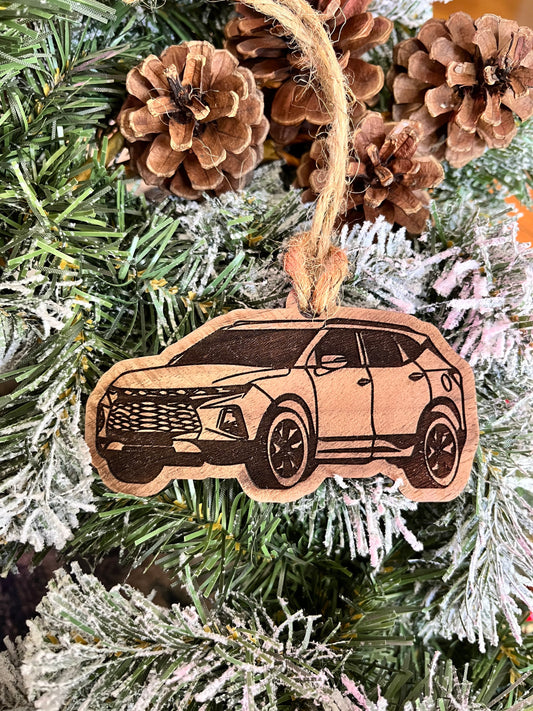 Personalized Chevy Blazer Inspired Ornament (walnut or cherry)