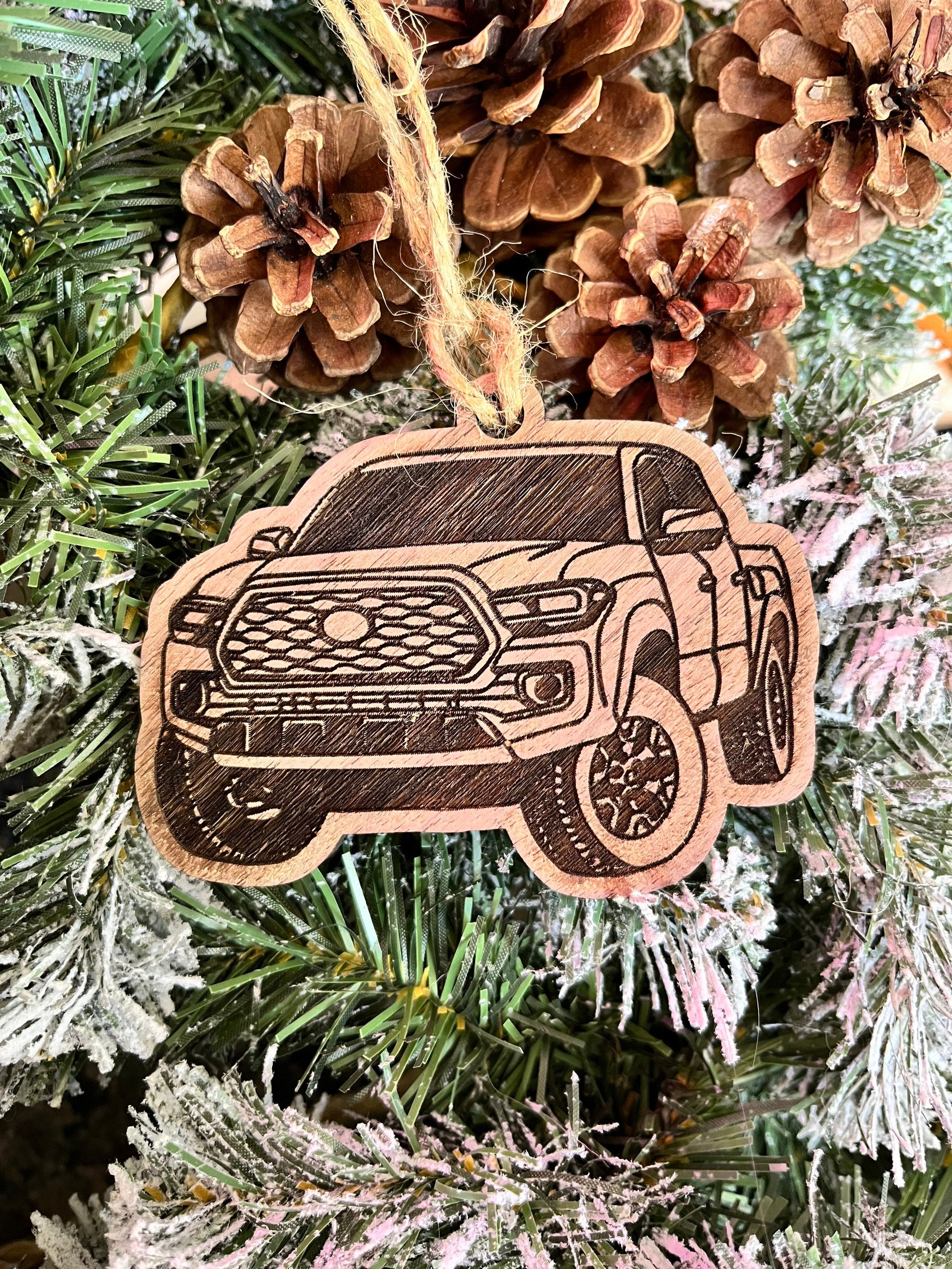 Personalized Toyota Tacoma Ornament (walnut or cherry)