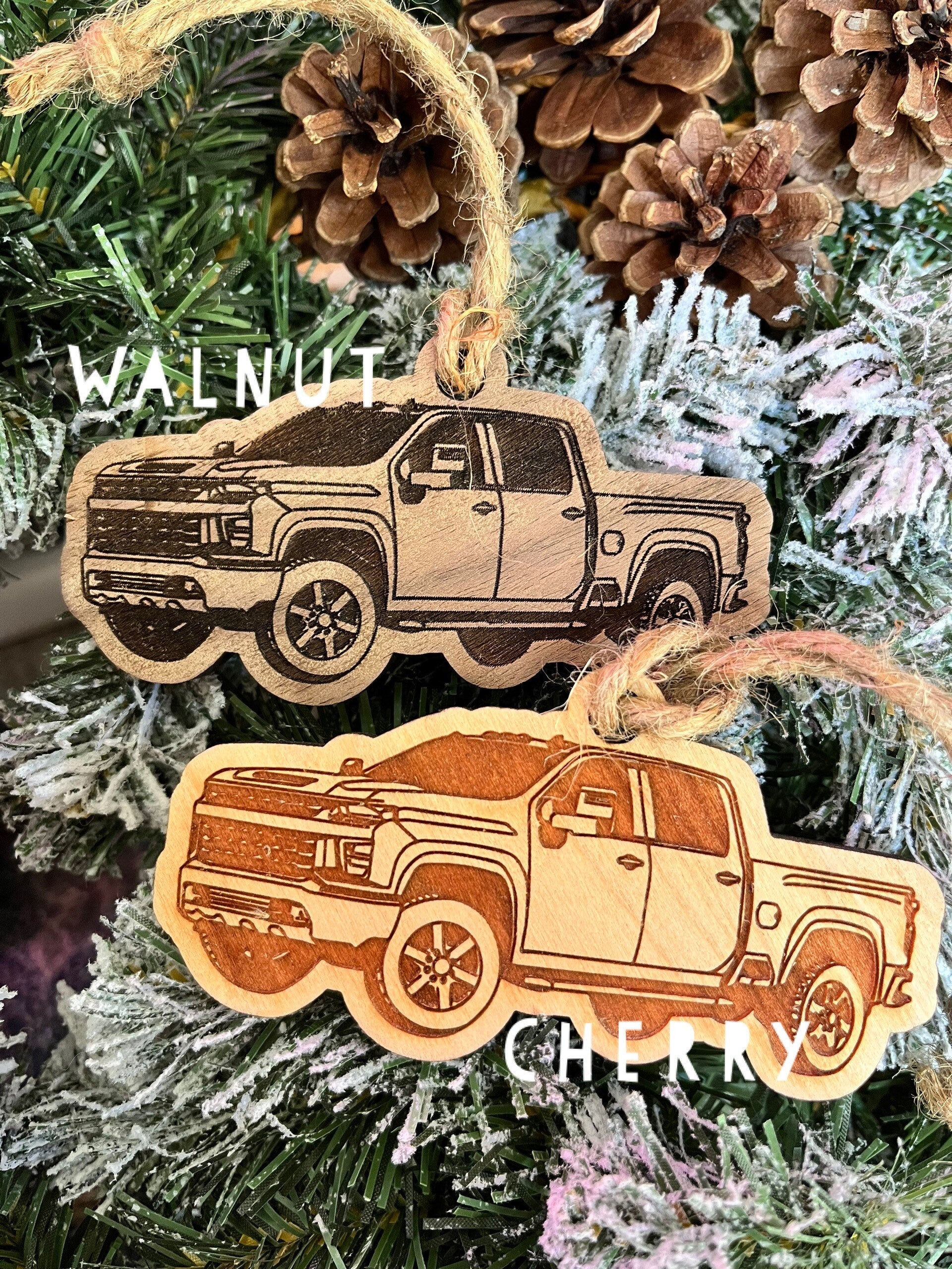 Personalized Chevy Silverado HD Inspired Ornament (walnut or cherry)