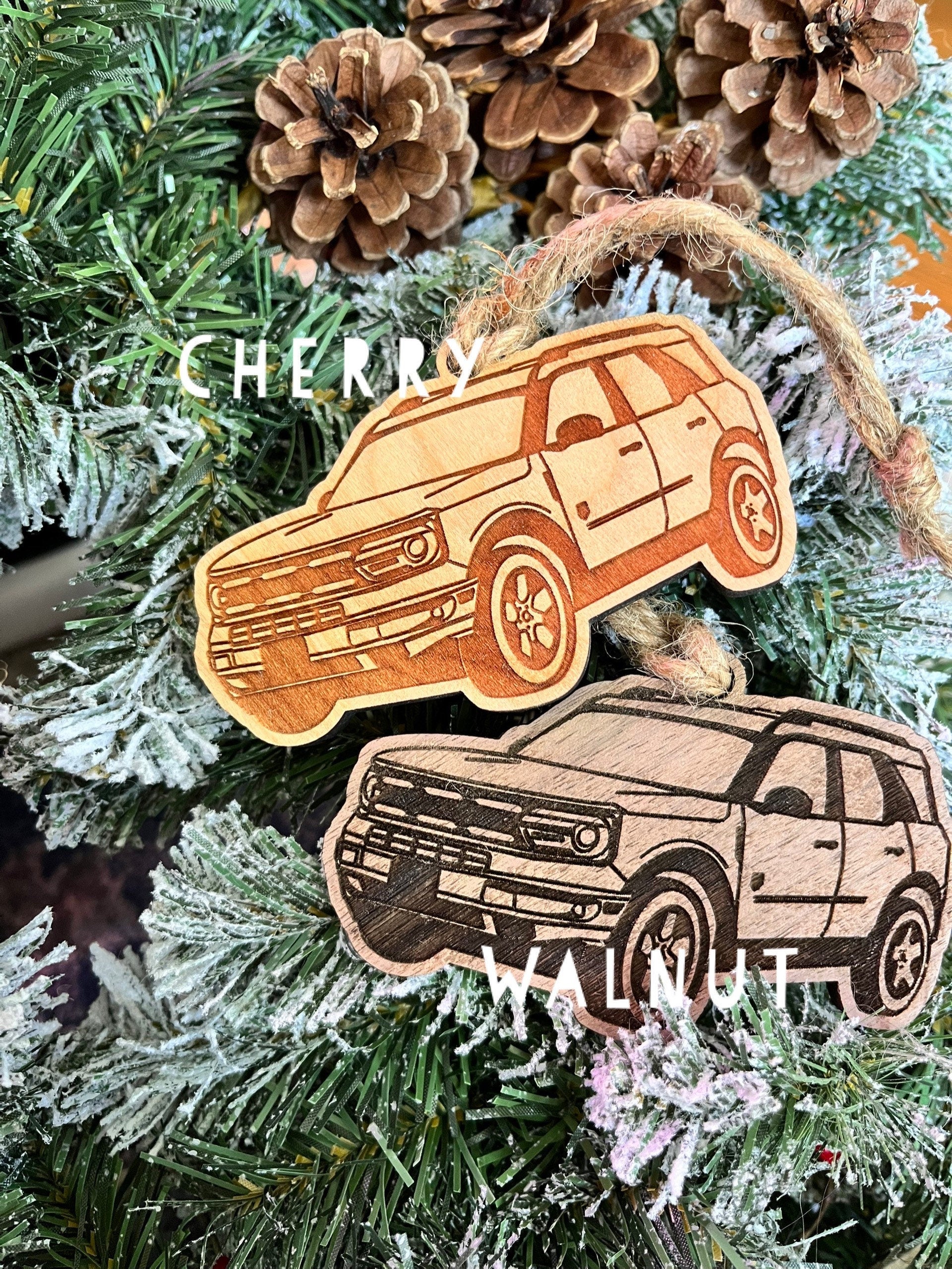 Personalized Ford Bronco Sport Inspired Ornament (walnut or cherry)